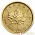 2022 Moneta d'oro foglia d'acero canadese da 1/10 Once