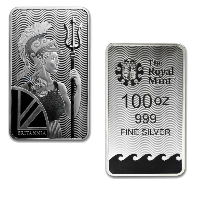 100 Ounce British Britannia Silver Bar