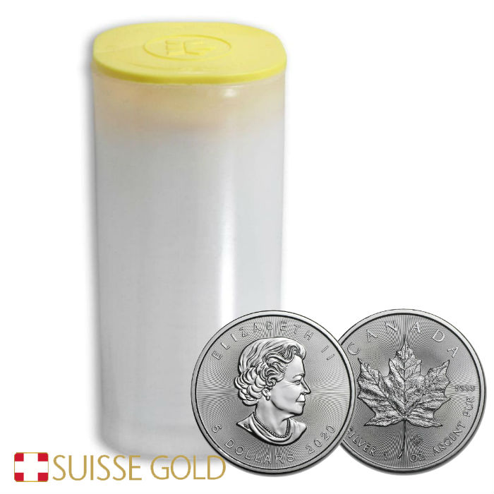 Canadian Maple Leaf 1 Ounce Silver Coin Tube Of 25