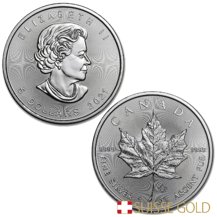21 Canadian Maple Leaf 1 Unze Silbermunze Tube Von 25 21 Canadian Maple Leaf 1 Unze Silbermunze Tube Von 25