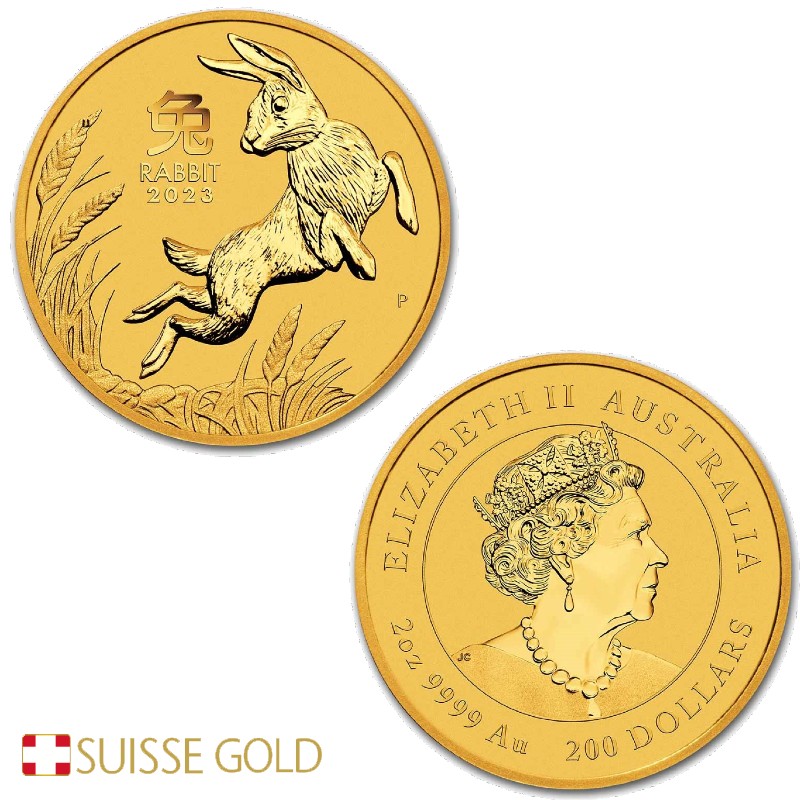 2023 Australian Year of the Rabbit 2 Ounce Gold Bullion Coin