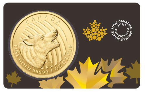 1 Oz Ounce Special Edition Howling Wolf Maple Leaf Coin Fine